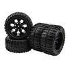 HIRCQOO 12mm Hub 4.64''OD Rubber Tires & Wheel Rim with Foam Compatible with 1/10 Scale Traxxas Slash HPI HSP Volcano ExceedRC Infinitive Off-Road Car Monster Truck (Style 2) view 1