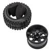 HIRCQOO 12mm Hub 4.64''OD Rubber Tires & Wheel Rim with Foam Compatible with 1/10 Scale Traxxas Slash HPI HSP Volcano ExceedRC Infinitive Off-Road Car Monster Truck (Style 2) view 3