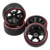 HIRCQOO Hard Plastic Wheel Rims & Plastic Tires 12mm Hex Compatible with Traxxas HSP Tamiya Kyosho Himoto 1/10 RC Drift Car (Style 1) view 1