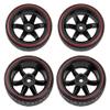 HIRCQOO Hard Plastic Wheel Rims & Plastic Tires 12mm Hex Compatible with Traxxas HSP Tamiya Kyosho Himoto 1/10 RC Drift Car (Style 1) view 3