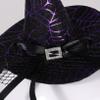 Freebily Halloween Witch Pointed Hat Headband Festival Dance Show Fancy Dress Bow Lace Hairpin or Headband Purple Cobweb One Size view 2