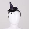 Freebily Halloween Witch Pointed Hat Headband Festival Dance Show Fancy Dress Bow Lace Hairpin or Headband Purple Cobweb One Size view 4
