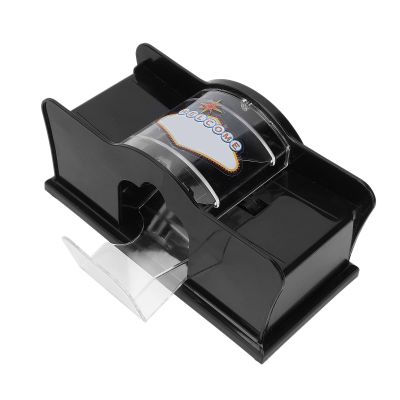 12 Deck Manual Card Shuffler for Blackjack, Poker, Quiet, Hand Cranked, Casino Equipment Card Shuffling Machine for Playing Cards(Black)