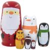 Lorveelo Santa Claus Nesting Dolls - Christmas Snowman Matryoshka Doll Handmade Wooden Dolls for Children Kids Christmas Birthday Decoration Halloween Wishing Gift,Set of 6 view 1
