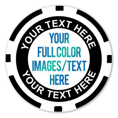 DA VINCI 50 Custom Business Card Poker Chips: Put Your Image, Logo, Contact Information on a chip and add Your own Text - Full Color 11.5 gram Poker Chips (Black)