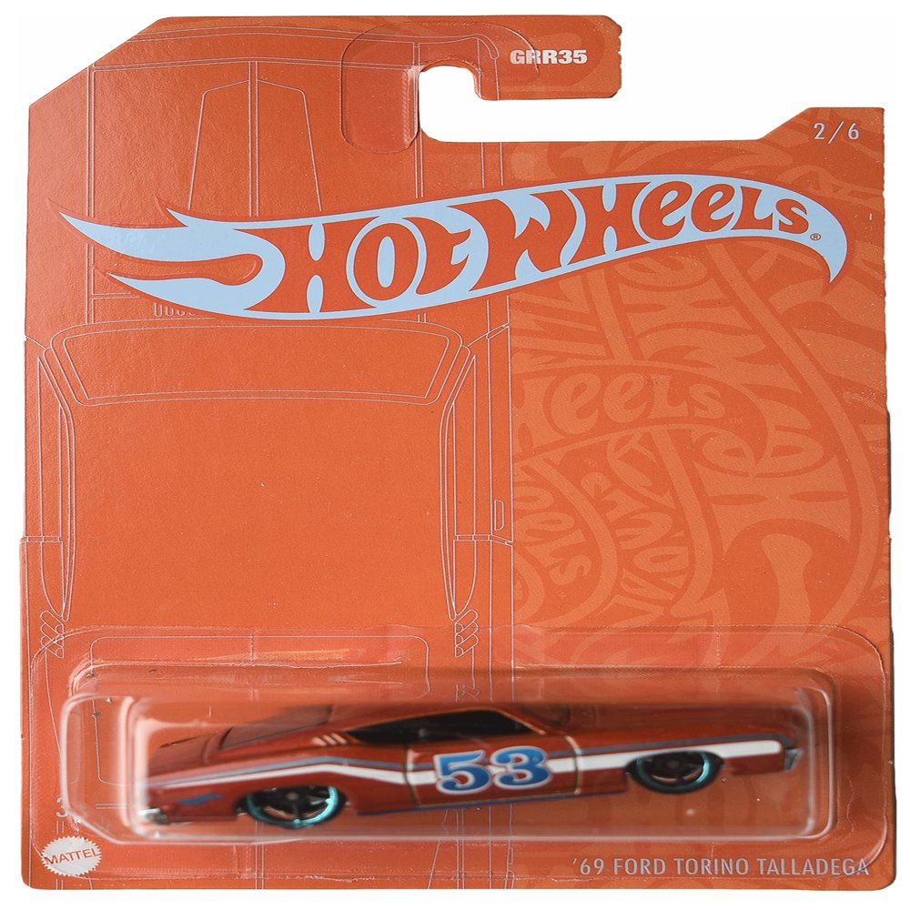 Hot Wheels '69 Ford Torino Talladega, [Orange] 2/6 1:64 Scale die cast