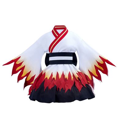 1791's lady Rengoku Kyoujurou Costumes Hashibira Inosuke Cosplay Kimono Cosplay Outfit Black Halloween Party (Rengoku Kyoujurou, S)