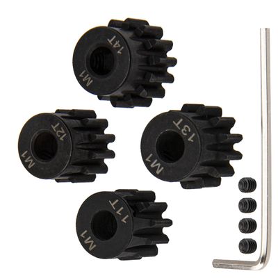 ShareGoo Mod 1 Hardened Steel M1 Pinion Gear Sets 11T 12T 13T 14T fit 5mm RC Motor Shaft Compatible with Arrma Traxxas Axial HSP Redcat Losi 1/8 1/10 Scale RC Car Truck Buggy