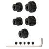 5Pack ShareGoo Steel 48P 3.175mm Pinion Gear Sets 18T 19T 20T 21T 22T fit 3.175mm (1/8-Inch) Shaft Compatible with Arrma HPI Kyosho Losi Axial Traxxas Tamiya Associated 1/10 RC Car Monster Truck Buggy view 1