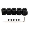 5Pack ShareGoo Steel 32P 5mm Pinion Gear Sets 13T 14T 15T 16T 17T fit 5mm Shaft Compatible with HPI Kyosho Losi Axial Traxxas Tamiya 1/8 1/10 RC Car Monster Truck Buggy view 1