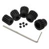 5Pack ShareGoo Steel 32P 5mm Pinion Gear Sets 13T 14T 15T 16T 17T fit 5mm Shaft Compatible with HPI Kyosho Losi Axial Traxxas Tamiya 1/8 1/10 RC Car Monster Truck Buggy view 2