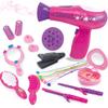 MEGAFUN Little Girls Beauty Hair Salon Toy Kit with Toy Hairdryer, Mirror & Other Accessories, Fashion Pretend Makeup Set for Kids view 1