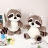 2 Pieces Raccoon Stuffed Animal Small Cute Plush Raccoon Brown Plushie Woodland Toy Soft Animal Doll for Babies Children Kids Girls Boys view 1