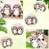 2 Pieces Raccoon Stuffed Animal Small Cute Plush Raccoon Brown Plushie Woodland Toy Soft Animal Doll for Babies Children Kids Girls Boys view 4