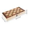 3 in 1 Chess, Checkers and Backgammon Sets, Wooden Chess Set with Interior for Storage, Travel Chess Board Game, Foldable Chess Table, for Adult and Kids,15.4"x15.4" view 2