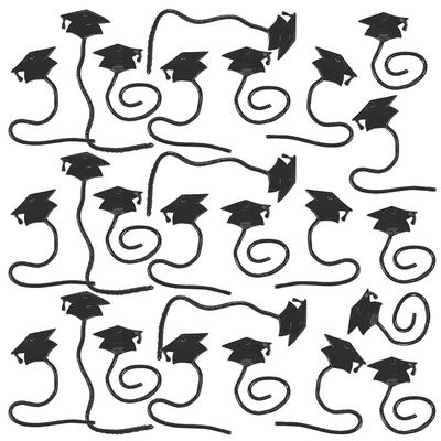 Fun Express Assorted Color Graduation Mortarboard Hat Sticky Toys - 1.75", 72 Pieces - Perfect Party Favor & Keepsake