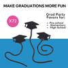 Fun Express Assorted Color Graduation Mortarboard Hat Sticky Toys - 1.75", 72 Pieces - Perfect Party Favor & Keepsake view 2