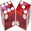 Cyber-Deals Wide Selection Craps Bundle Set: Las Vegas Style Felt Layout + Pair 19mm Authentic Nevada Casino Table-Played Dice (Aliante (Red Polished)) view 2