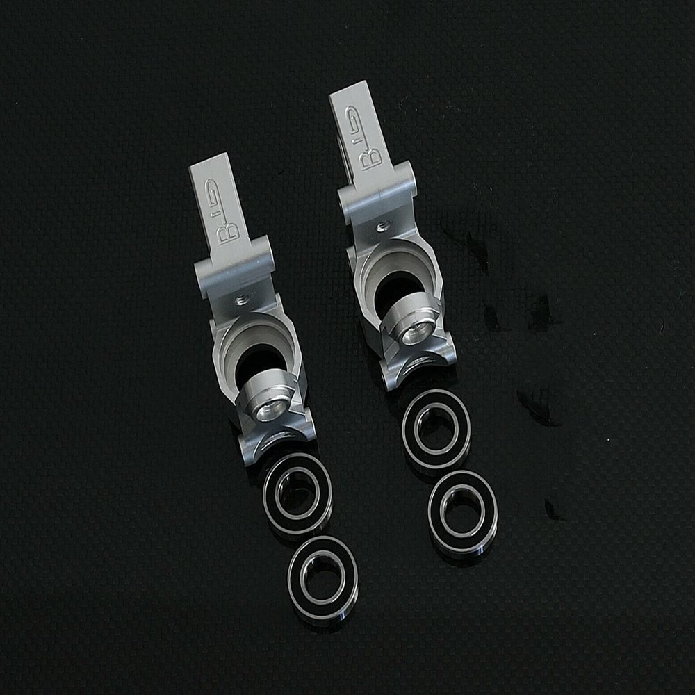 GTBracing CNC Aluminum Metal Front Spindle Carrier Rear Wheel C Hub Set for 1/5 RC Car HPI km rv Baja 5b ss 5t 5sc Upgrade Parts (Front Hub-Silver)