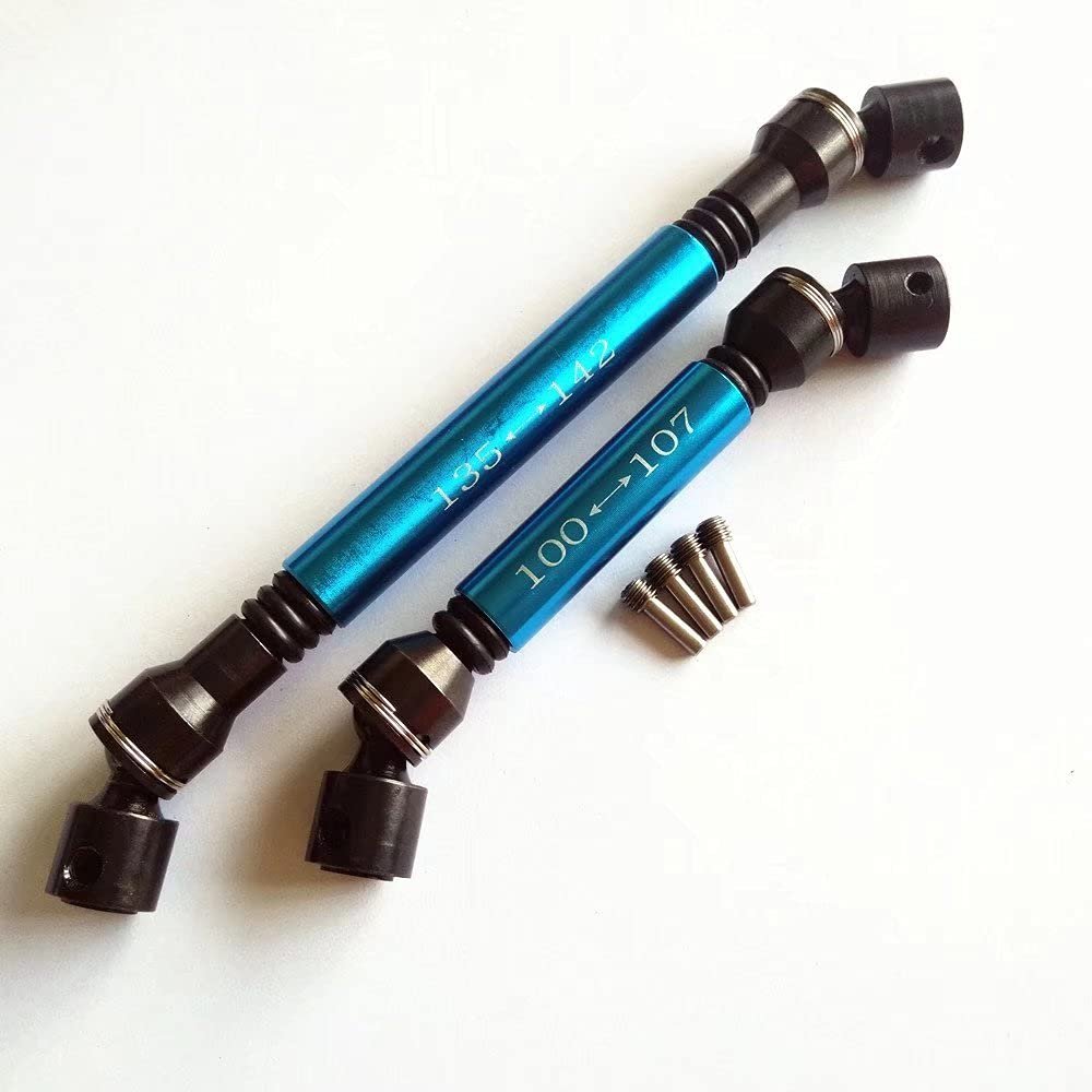 2pcs Heavy Duty Steel + Aluminum Drive Shaft Blue for Axial SCX10 II AX90046