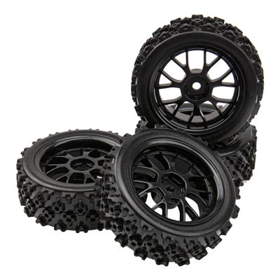 HIRCQOO OD 2.83'' 12mm Hex Hub Wheel Rims & Rubber Tires Compatible with Kyosho HSP Tamiya HPI 1/10 1/12 On-Road Touring Car,WLtoys 1/14 144001 Traxxas 1/16 Slash 1/18 A959B RC Buggy,Black