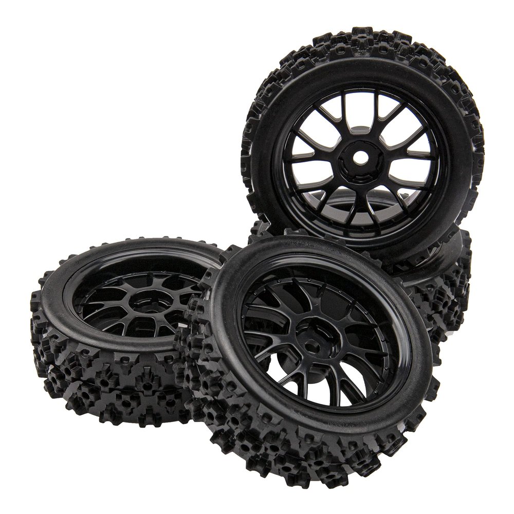 HIRCQOO OD 2.83'' 12mm Hex Hub Wheel Rims & Rubber Tires Compatible with Kyosho HSP Tamiya HPI 1/10 1/12 On-Road Touring Car,WLtoys 1/14 144001 Traxxas 1/16 Slash 1/18 A959B RC Buggy,Black