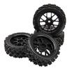 HIRCQOO OD 2.83'' 12mm Hex Hub Wheel Rims & Rubber Tires Compatible with Kyosho HSP Tamiya HPI 1/10 1/12 On-Road Touring Car,WLtoys 1/14 144001 Traxxas 1/16 Slash 1/18 A959B RC Buggy,Black view 1