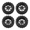 HIRCQOO OD 2.83'' 12mm Hex Hub Wheel Rims & Rubber Tires Compatible with Kyosho HSP Tamiya HPI 1/10 1/12 On-Road Touring Car,WLtoys 1/14 144001 Traxxas 1/16 Slash 1/18 A959B RC Buggy,Black view 2