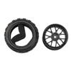 HIRCQOO OD 2.83'' 12mm Hex Hub Wheel Rims & Rubber Tires Compatible with Kyosho HSP Tamiya HPI 1/10 1/12 On-Road Touring Car,WLtoys 1/14 144001 Traxxas 1/16 Slash 1/18 A959B RC Buggy,Black view 3