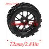 HIRCQOO OD 2.83'' 12mm Hex Hub Wheel Rims & Rubber Tires Compatible with Kyosho HSP Tamiya HPI 1/10 1/12 On-Road Touring Car,WLtoys 1/14 144001 Traxxas 1/16 Slash 1/18 A959B RC Buggy,Black view 4