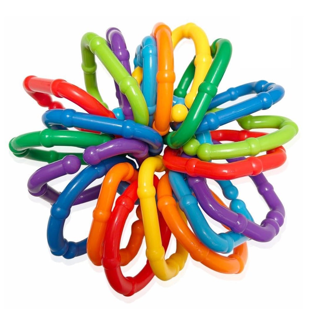COLVWOFA 50PCS Baby Rings Toy Links Plastic Babies Teething Ring Attach Baby Toys to Strollers or Carrier Seat or Baby Bouncers for Infants