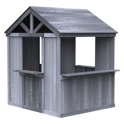 Jack & June Cedar Wood Playhouse with Built-in Countertop and Sliding Barn Door  Adorable, Durable, and Perfect for Imaginative Play  Ideal for Kids of All Ages!