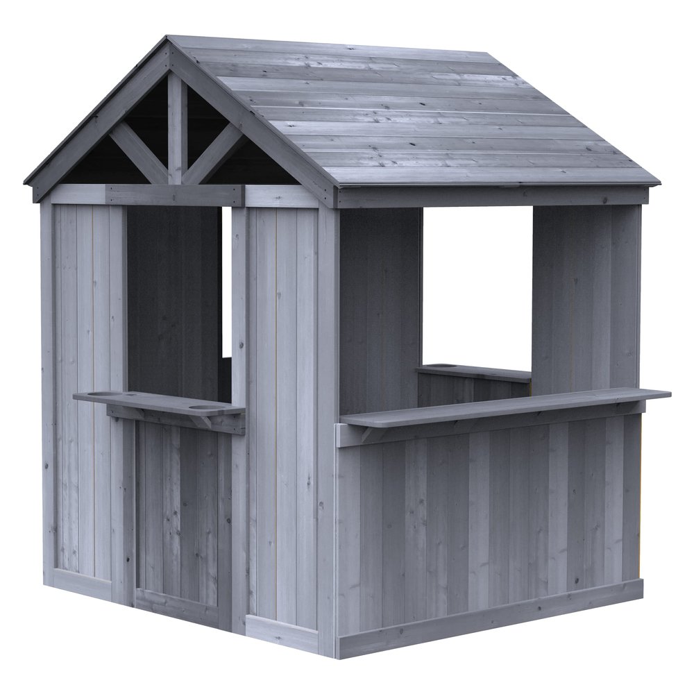 Jack & June Cedar Wood Playhouse with Built-in Countertop and Sliding Barn Door  Adorable, Durable, and Perfect for Imaginative Play  Ideal for Kids of All Ages!