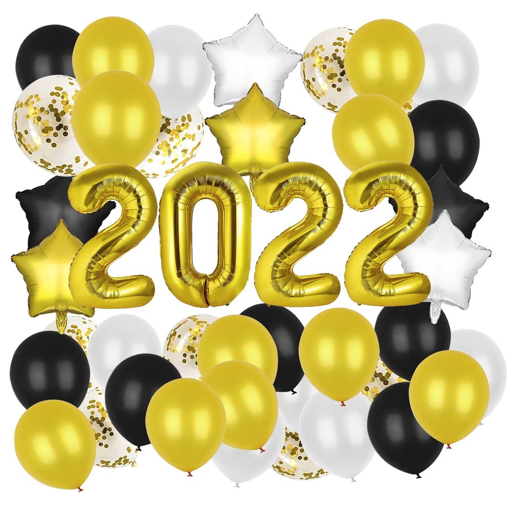 2022 Balloons New Year's Eve Party Supplies Decorations 2022 Graduation Balloons Supplies Balloons Night Anniversary Party 2022 Party Favor New Year Eve Festival Party Supplies Red Gold Balloons