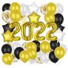 2022 Balloons New Year's Eve Party Supplies Decorations 2022 Graduation Balloons Supplies Balloons Night Anniversary Party 2022 Party Favor New Year Eve Festival Party Supplies Red Gold Balloons view 1