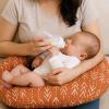 2 Pack Baby Nursing Pillow Cover Newborn U-Shaped Breastfeeding Pillowcase Cushion Cover Stretchy Replaceable Forest&Floral Pillow Cover Slipcover 22.5x18 (Forest + Retro Geometry) view 2
