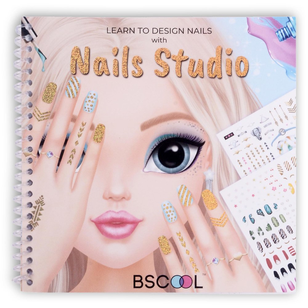 BSCOOL - Drawing, Coloring & Activity Book. Nail Design Book with Stickers and Guides. Fashion Design Sketchbook for Kids 5 and up. Little Designer Creativity Book - Nail Sticker Book. Gift for Girls