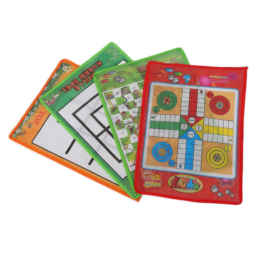 Alomejor Snake Ladder Game Portable Flying Chess Ludo Board Game Set for Family Parent Child