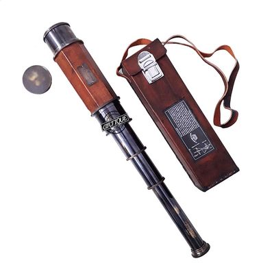 Sailor Ship Telescope with Vintage Leather Case 20X Magnification Zoom Lens Spyglass Vintage Adventures/Camping/Travelling Decorative Gifts