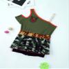 ACSUSS Kids Girls Police Officer Costume Asymmetrical Shoulder Camouflage Print Skirt Hem Short Jumpsuit Army Green 4 Years view 4