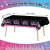 3 Pieces Music Party Tablecloth Happy Birthday Table Cover Decoration Music Note Social Media Themed Party Supplies Favor Disposable Plastic Tablecloth view 2