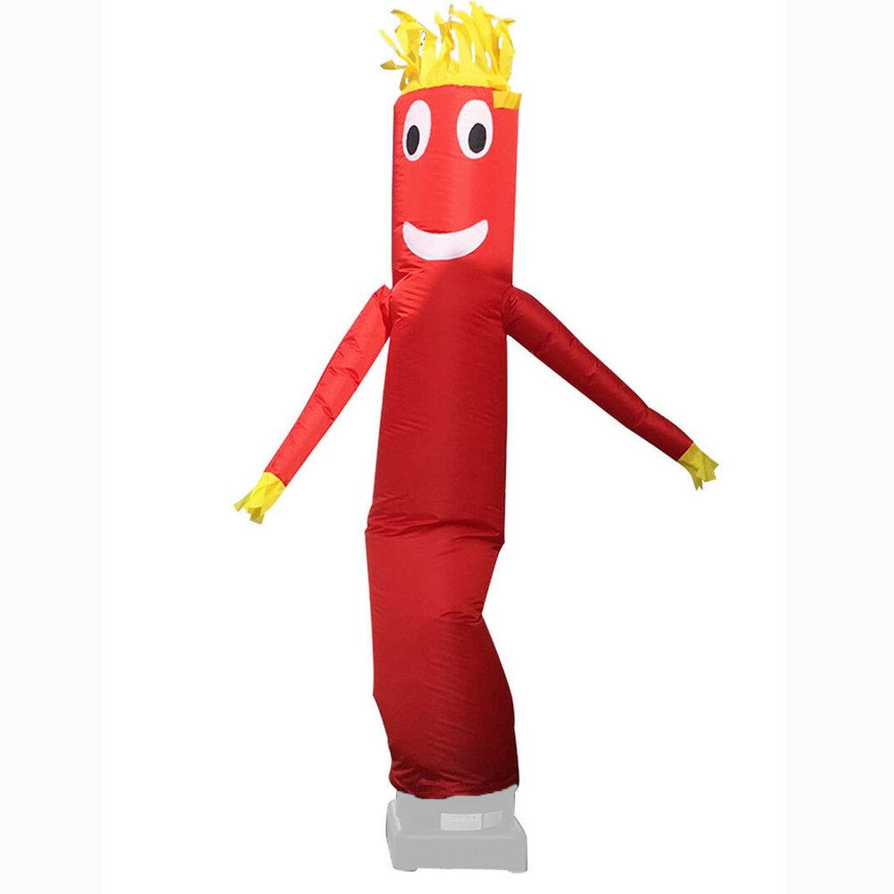 10FT/3M Inflatable Puppet Sky Air Wind Tube Puppet Sky Wavy Dancer Without Blower(Red)