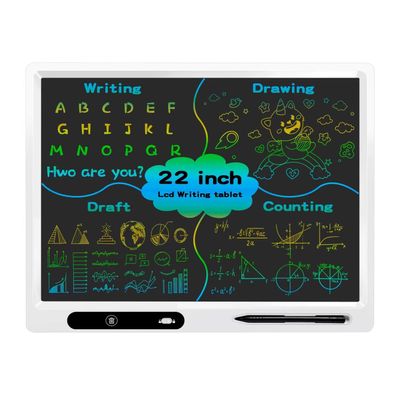 22" Kids & Adult Color LCD Drawing & Writing Board - Premium Gift Idea, Large Canvas, Adjustable Stand, Bright Display, Includes Ruler for Creative Art, Math, and Note-Taking