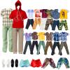 13 Pieces Doll Clothes and Accories for 11.5 Inch Boy Doll Outfit, Random 5 Tops, 5 Pants, 2 Pairs of Shoes, One Pair of Swimming Trunks view 1