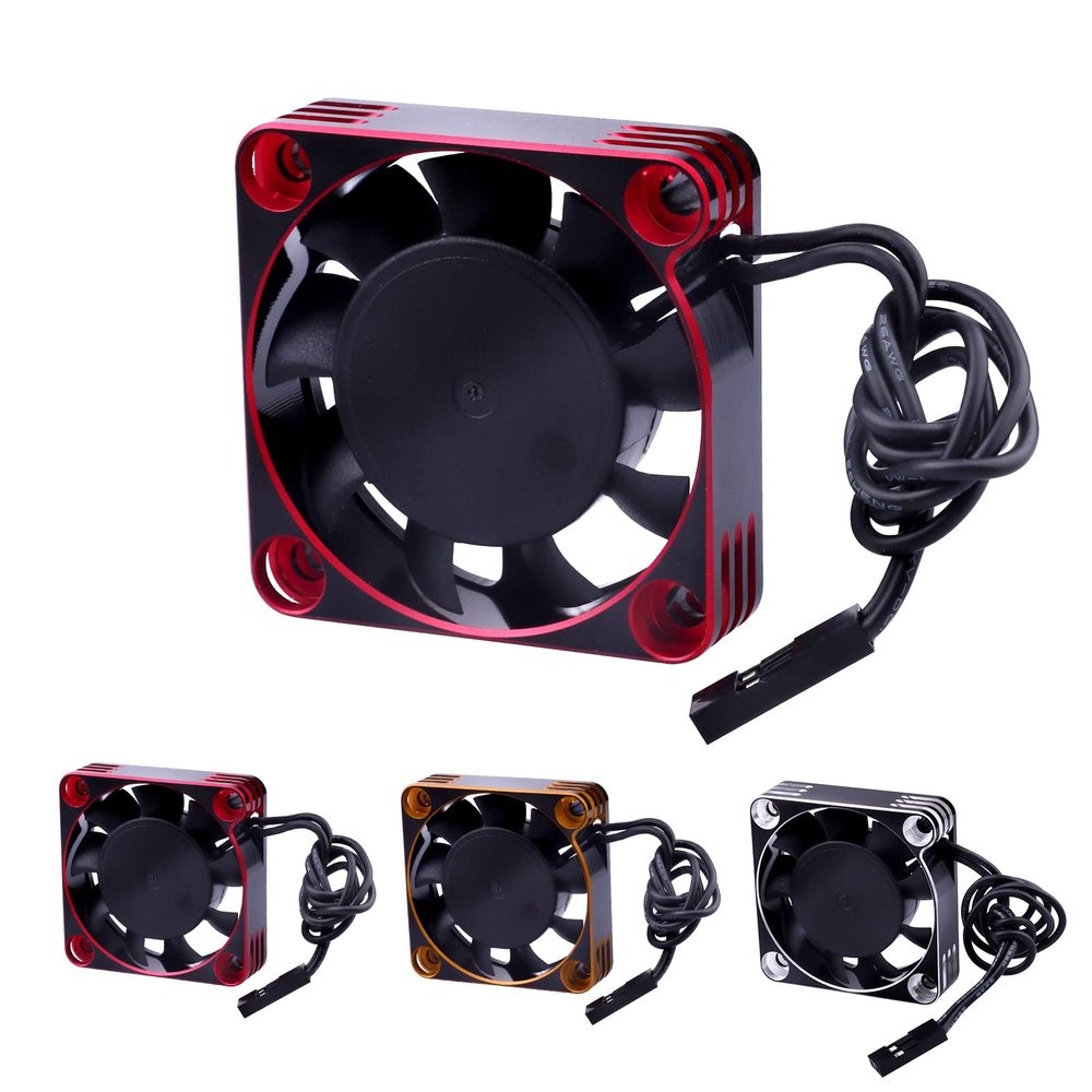 40x40mm RC Motor Cooling Fan for RC Car Truck Buggy Crawler 1/8 1/10 Scale 540 550 Brushless Motors ESC, Random Color