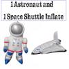 Zugar Land Outer Space Mission - Inflatable Astronaut & Space Shuttle (Set of 2) Self Standing Cosmos Exploration Mission Inflate Cosmonauts Themed Party with Hanging Tag. view 2
