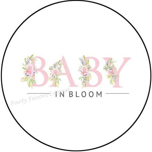 1.5" Inch Baby in Bloom Baby Shower Stickers - Baby Shower Stickers Girl - Baby in Bloom Stickers for Baby Shower Envelope Seals Labels - D #AA61RK (180 Pcs)