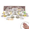 iLAND Dollhouse Accessories and Furniture Set, Tableware Set Dollhouse Dishes Mini Tea Cups Miniature Tea Sets Porcelain 1/12 Scale Accessories (Gorgeous) view 2
