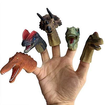 Christoy Dinosaur Finger Puppets for Kids,Hand Animal Figure Toys,Bath Finger Puppets Toys for Kids Girls Boys Birthday Party Supplies Favors Decorations (A)