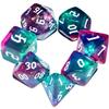Galaxy Dice Set| Dark Green Mix Purple Crystal DND Dice Set for Board Game view 1